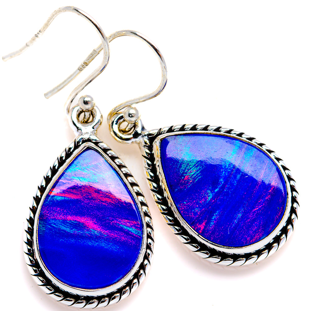 Aura Opal Earrings 1 1/2" (925 Sterling Silver) EARR432107
