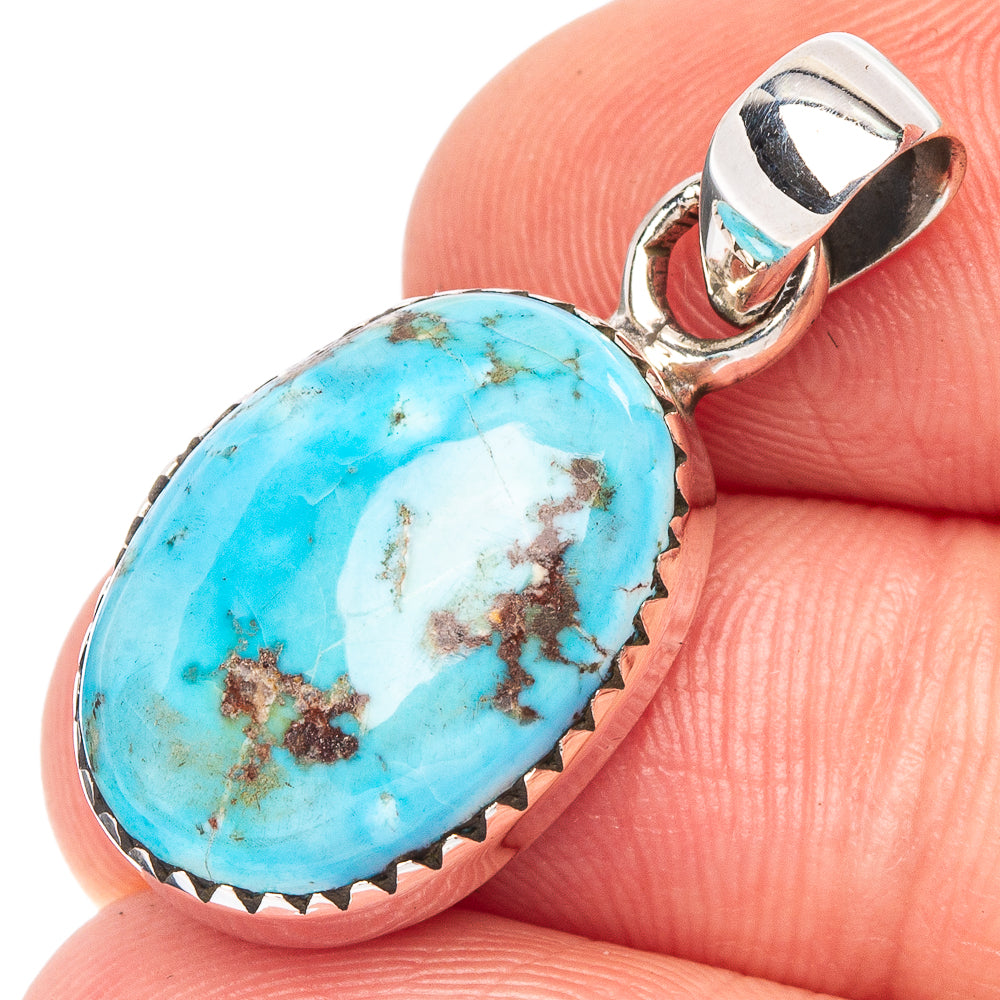 Rare Golden Hills Turquoise Pendant 1 1/4" (925 Sterling Silver) P44782