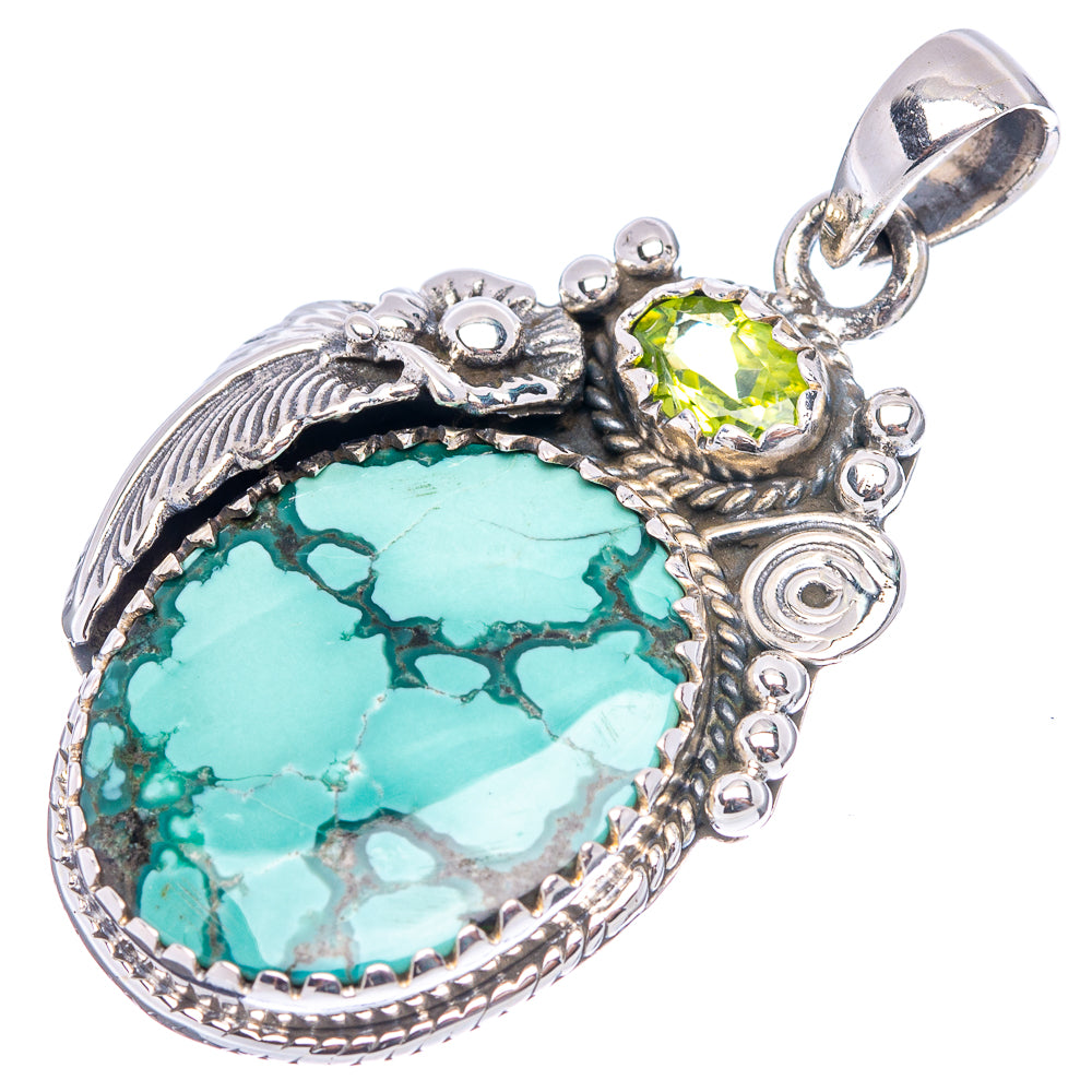 Rare Premium Tibetan Turquoise Pendant 1 3/4" (.925 Sterling Silver)