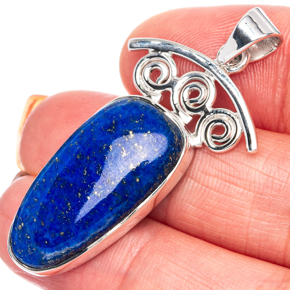 Premium Lapis Lazuli Pendant 1 3/4" (925 Sterling Silver) P41837