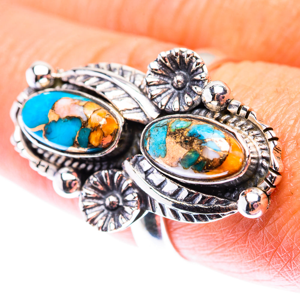 Blue Copper Composite Turquoise Ring Size 8 (925 Sterling Silver) RING140133