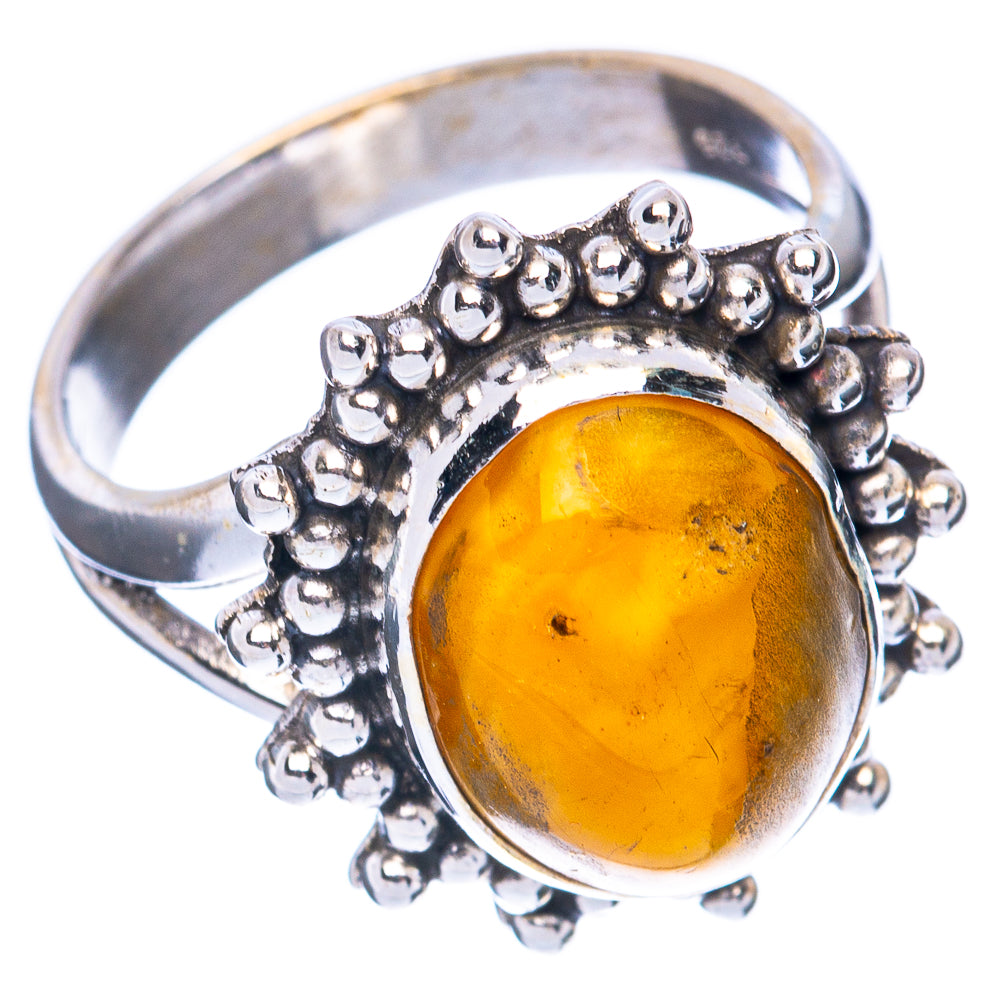 Amber Ring Size 6 (925 Sterling Silver) R2956