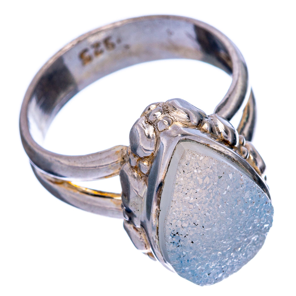 Rainbow Moonstone Druzy Ring Size 4.25 (925 Sterling Silver) R146526