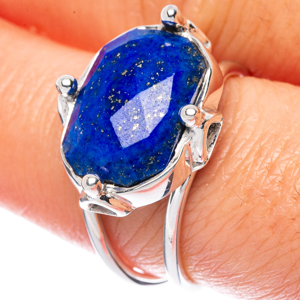 Premium Lapis Lazuli 925 Sterling Silver Ring Size 7.75 (925 Sterling Silver) R2665