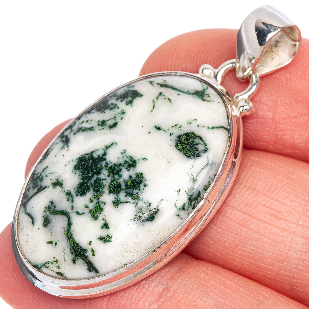 Tree Agate Pendant 1 5/8" (925 Sterling Silver) P40761
