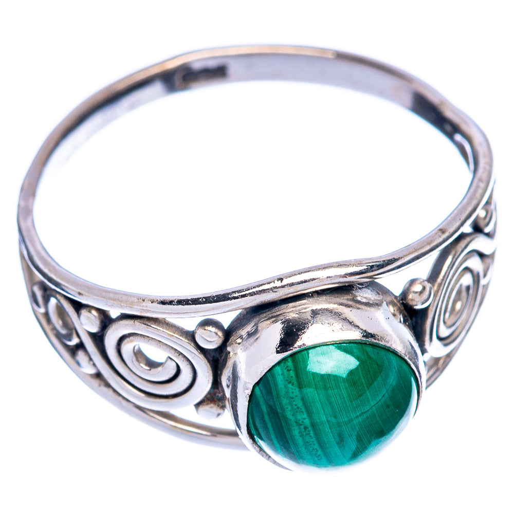 Malachite Dainty Ring Size 7 (925 Sterling Silver) R145615
