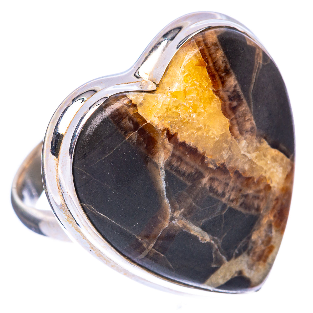 Septarian Heart Ring Size 7.25 (925 Sterling Silver) R1679