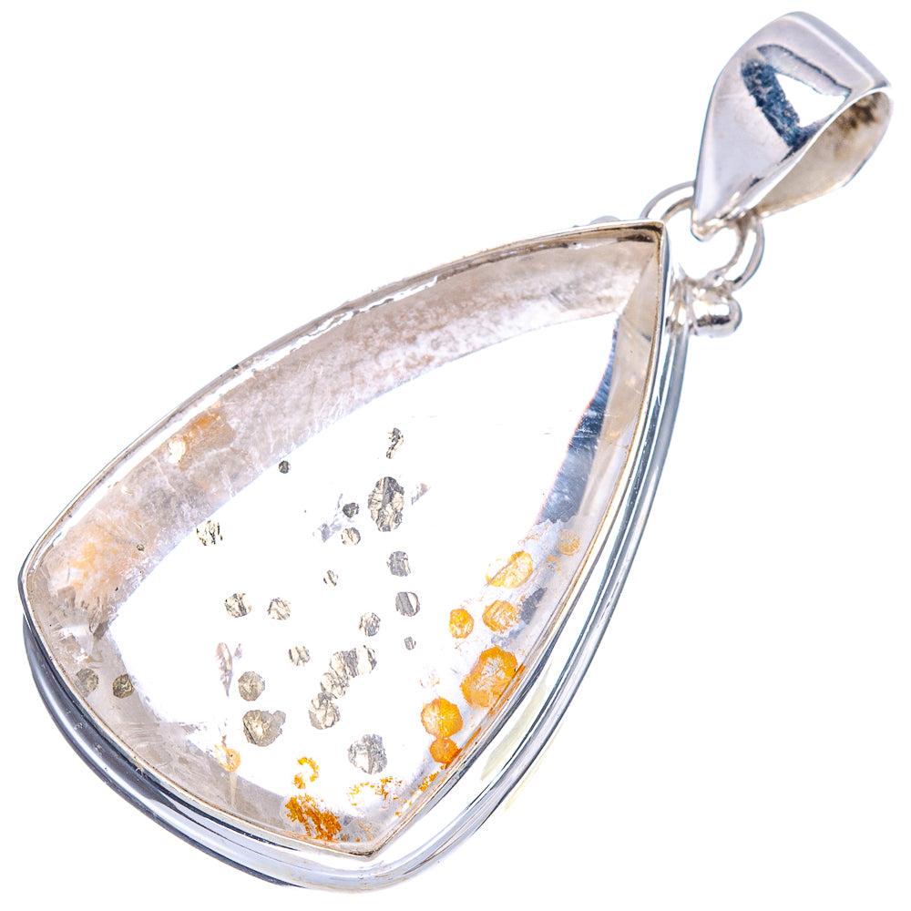 Marcasite In Quartz Pendant 1 1/2" (.925 Sterling Silver)