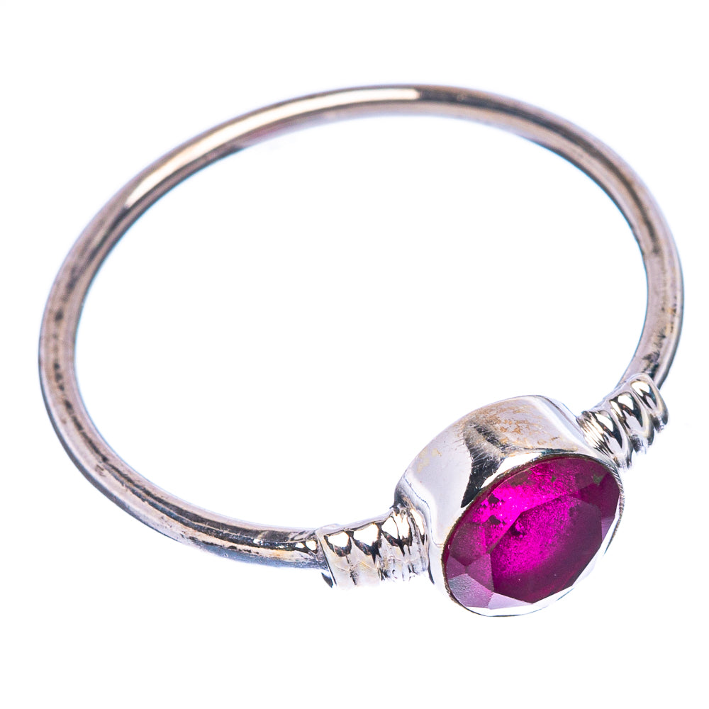 Glass Filled Ruby Dainty Ring Size 7.75 (925 Sterling Silver) R146793