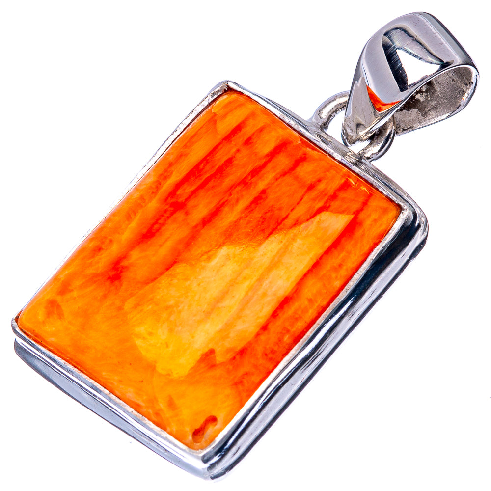 Orange Spiny Oyster Pendant 1 1/4" (925 Sterling Silver) P40921
