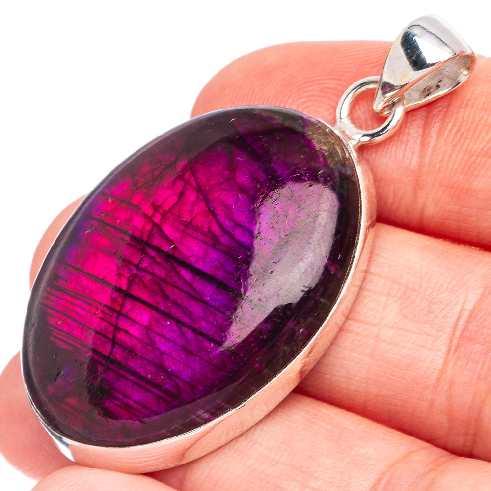 Purple Labradorite Pendant 1 7/8" (925 Sterling Silver) P45121