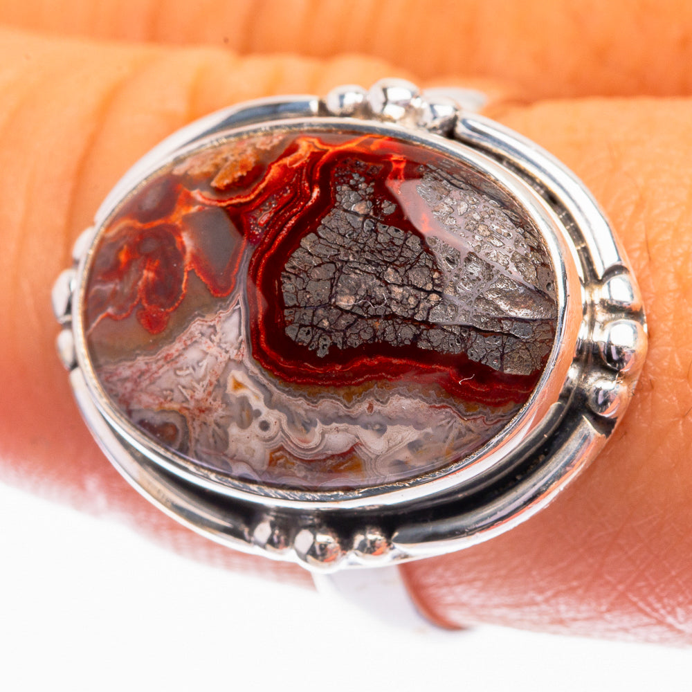 Crazy Lace Agate Ring Size 9 (925 Sterling Silver) R142077