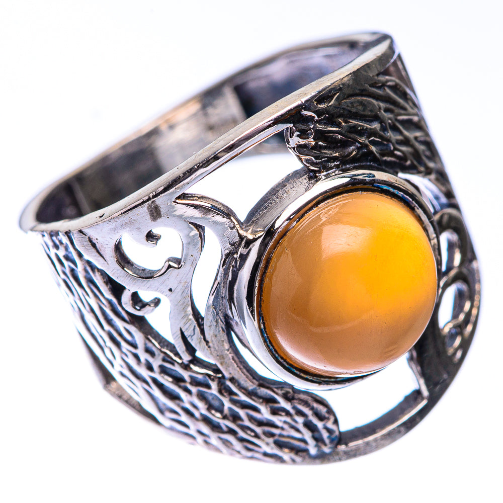 Peach Moonstone Ring Size 7 (925 Sterling Silver) R140686