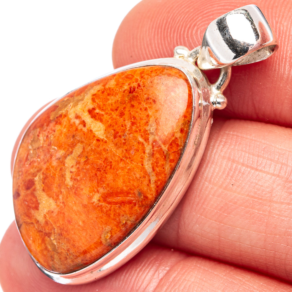 Sponge Coral Pendant 1 1/2" (.925 Sterling Silver)