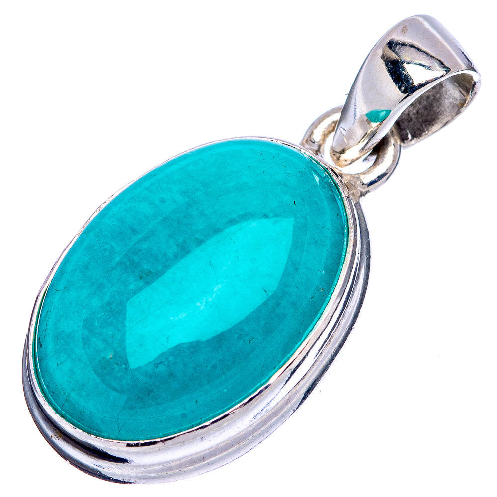 Brazilian Amazonite Pendant 1 1/8" (.925 Sterling Silver)