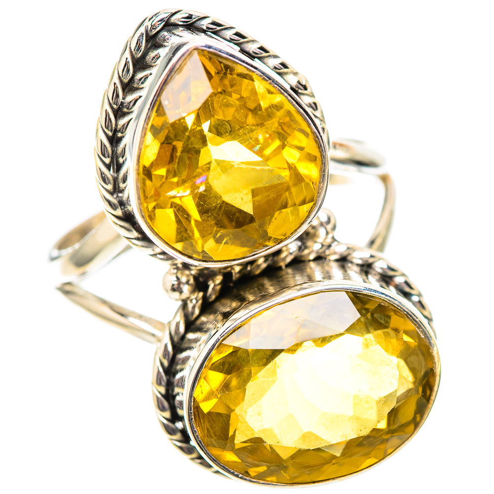 Large Faceted Citrine 925 Sterling Silver Ring Size 11.75 (925 Sterling Silver) RING139485
