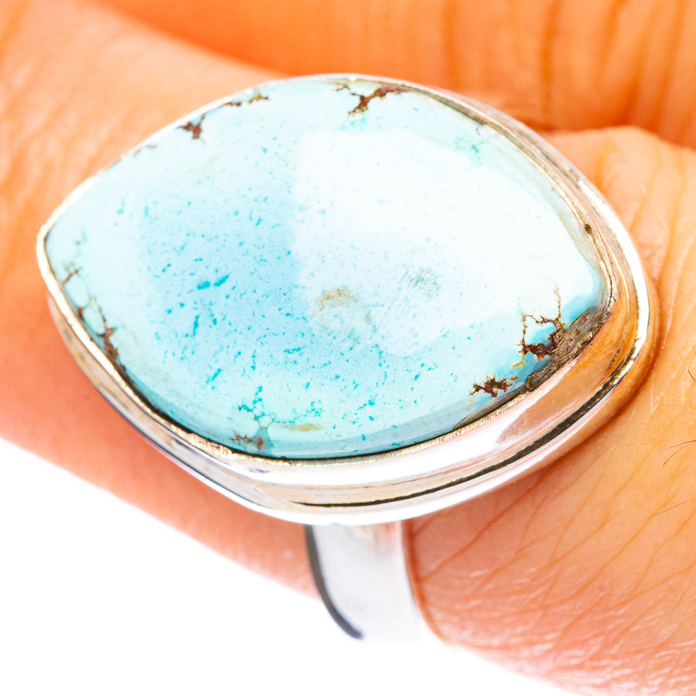 Rare Golden Hills Turquoise Ring Size 7.25 (925 Sterling Silver) R4146