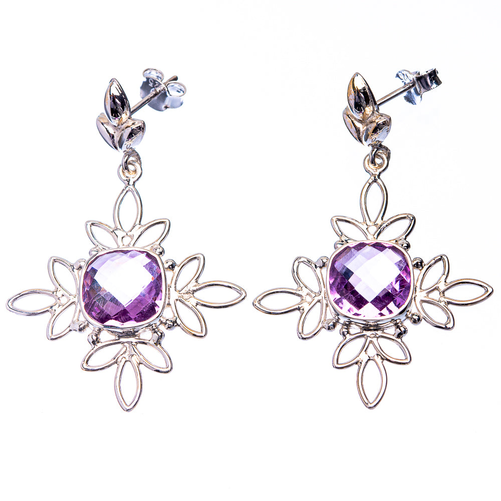 Premium Amethyst Earrings 1 5/8" (925 Sterling Silver) E432361