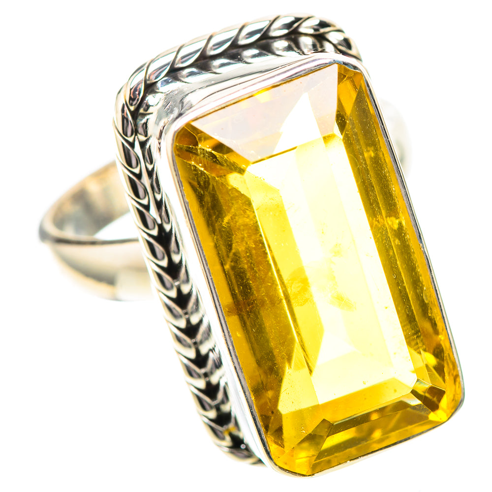 Large Faceted Citrine Ring Size 9 (925 Sterling Silver) RING138905