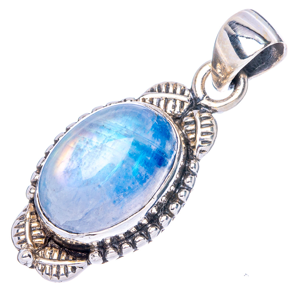 Rainbow Moonstone Pendant 1 1/4" (925 Sterling Silver) P42385