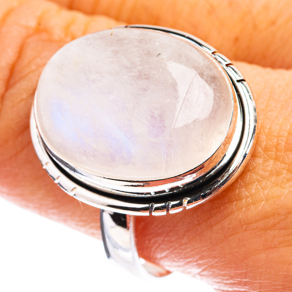 Rainbow Moonstone Ring Size 10 (925 Sterling Silver) R142818