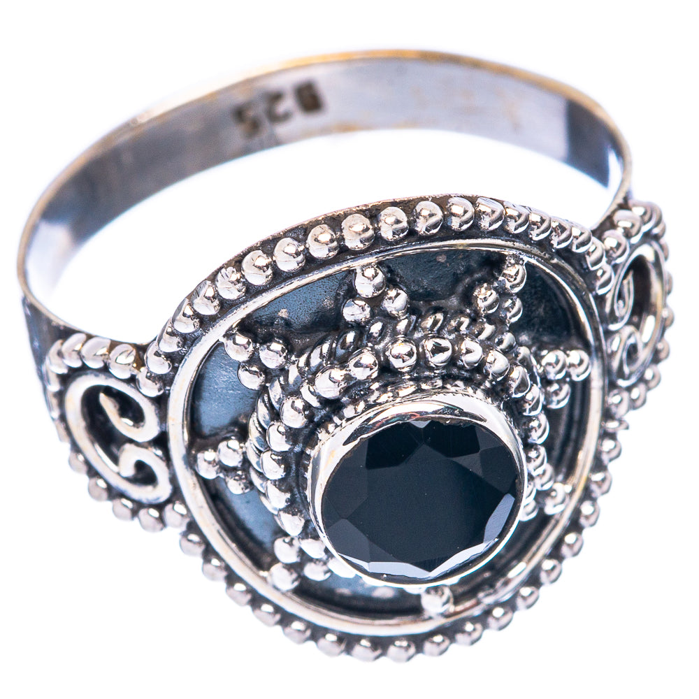 Black Onyx Ring Size 8 (925 Sterling Silver) R5556