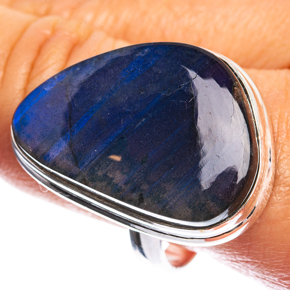 Large Labradorite 925 Sterling Silver Ring Size 11