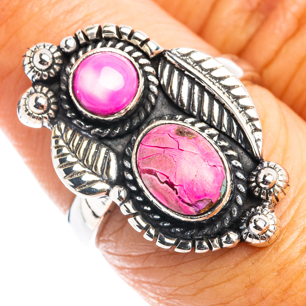 Native Style Cotton Candy Turquoise Ring Size 7 (.925 Sterling Silver)
