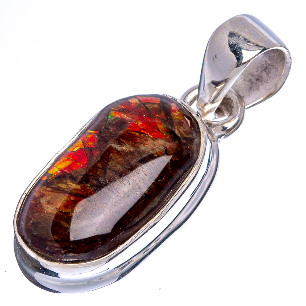 Rare Ammolite Pendant 1 1/8" (925 Sterling Silver) P43405