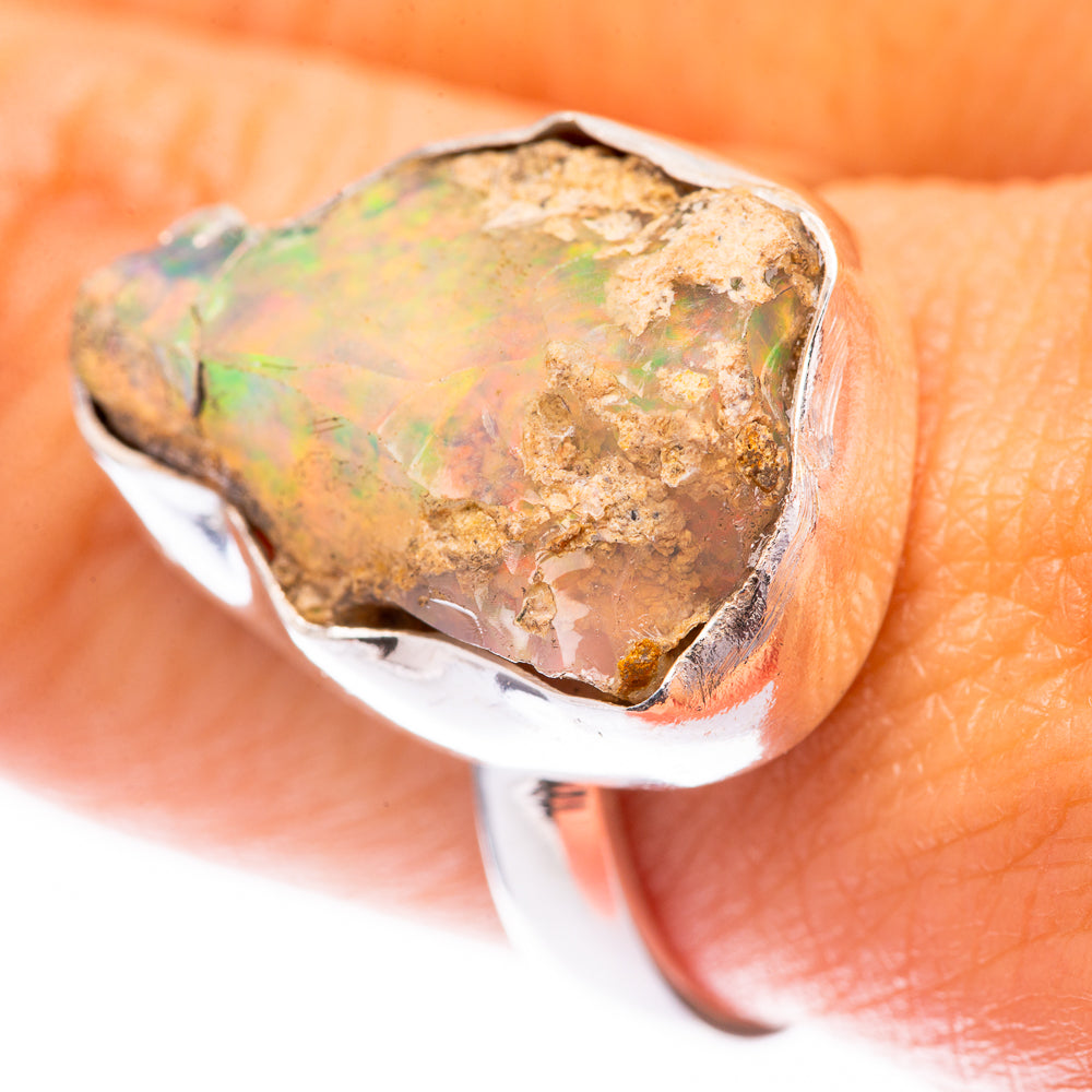 Rough Ethiopian Opal Ring Size 8.5 (925 Sterling Silver) R140530