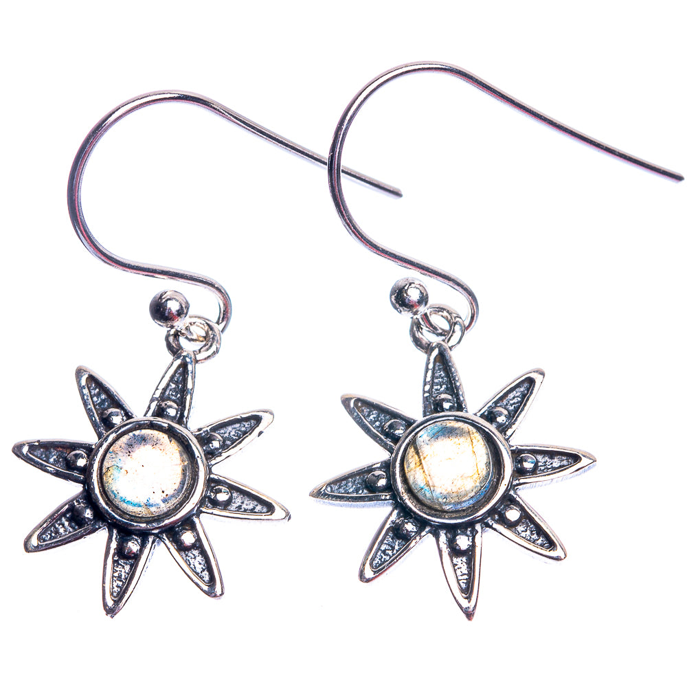 Labradorite Dainty Earrings 1 1/4" (925 Sterling Silver) E432491