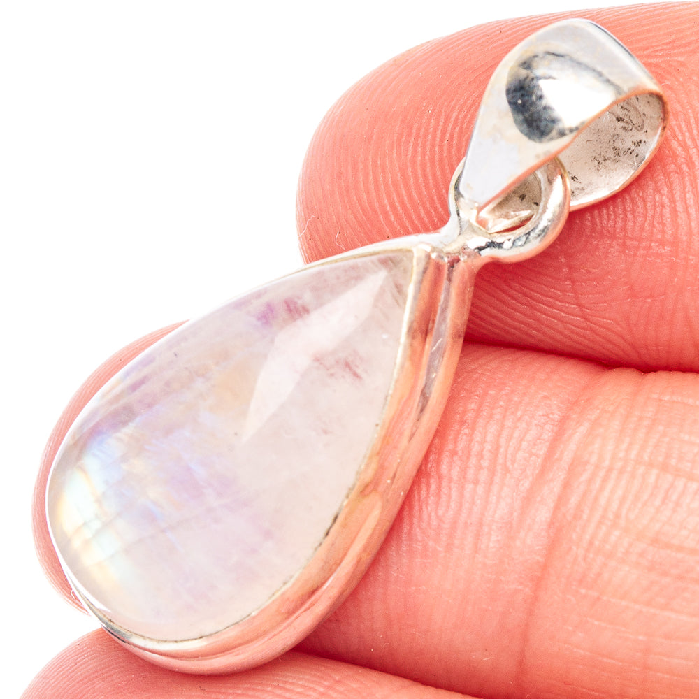 Rainbow Moonstone Pendant 1 1/4" (925 Sterling Silver) P44860