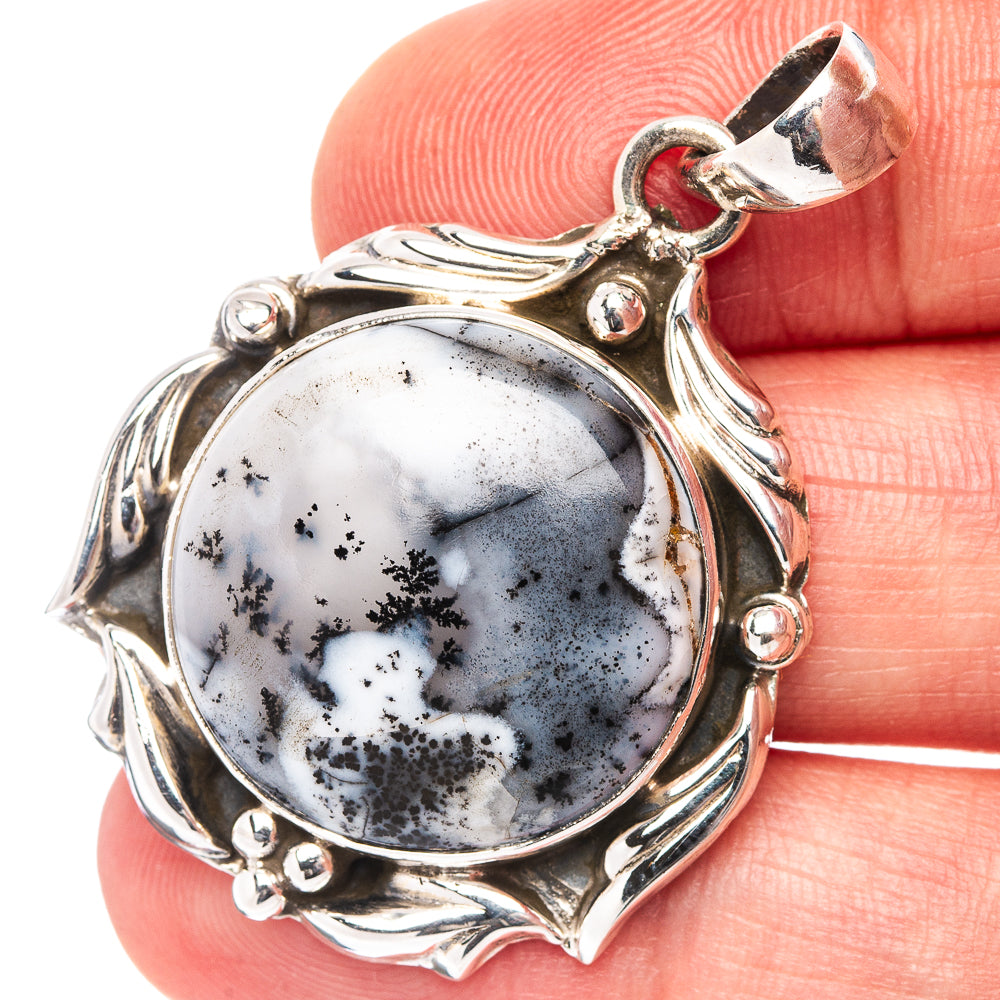 Premium Dendrite Opal Pendant 1 5/8" (.925 Sterling Silver)