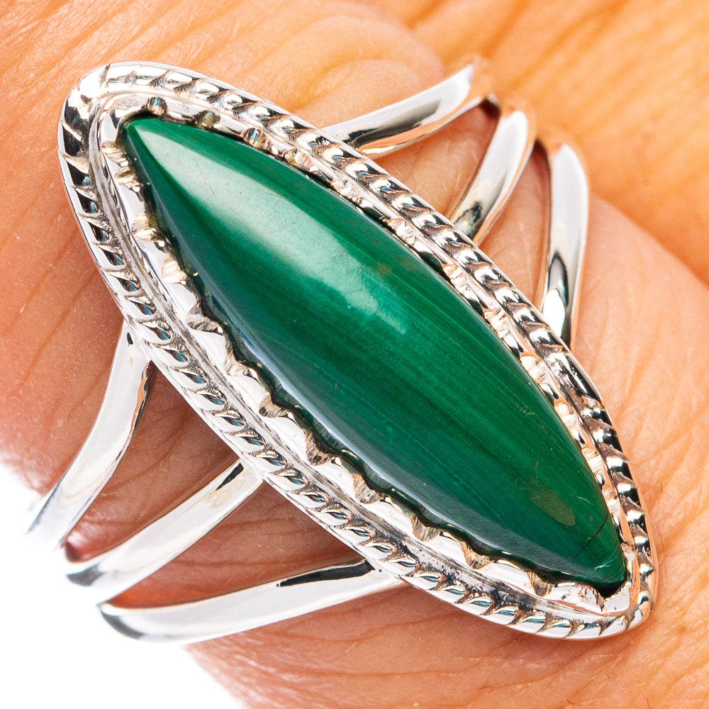 Premium Malachite Ring Size 7.75 (925 Sterling Silver) RING7750