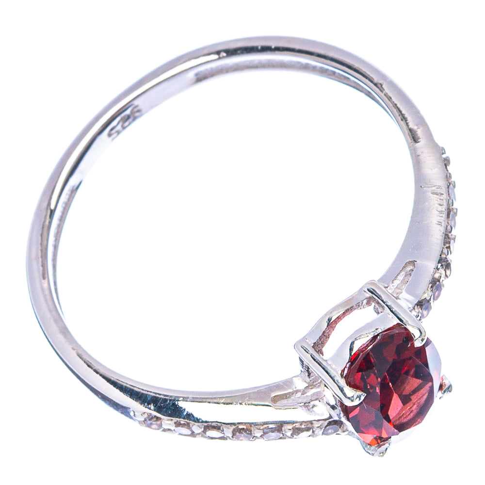 Value Faceted Garnet, Cubic Zirconia Ring Size 6 (.925 Sterling Silver)