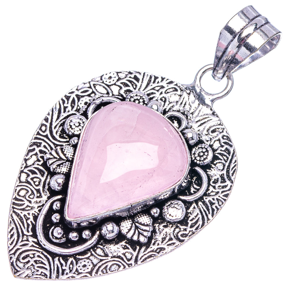 Rose Quartz Pendant 2 1/4" (German Silver)
