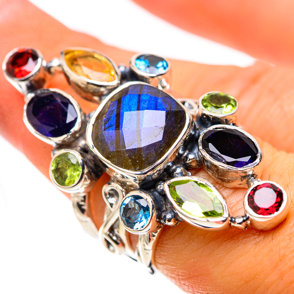 Signature Large Labradorite, Tanzanite, Citrine, Blue Topaz, Garnet, Peridot Ring Size 6.75 (925 Sterling Silver) RING138275