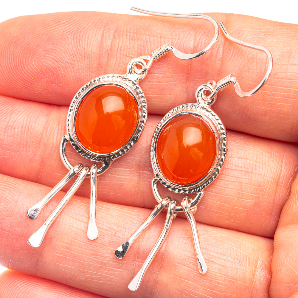 Premium Carnelian Earrings 1 7/8" (925 Sterling Silver) E432348