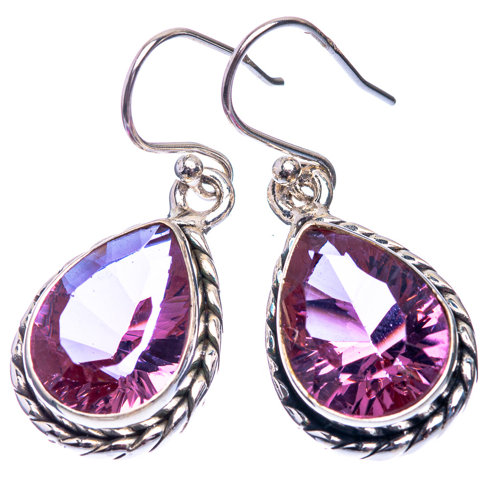 Faceted Color Change Alexandrite (Lab.) Earrings 1 3/8" (925 Sterling Silver) E432453
