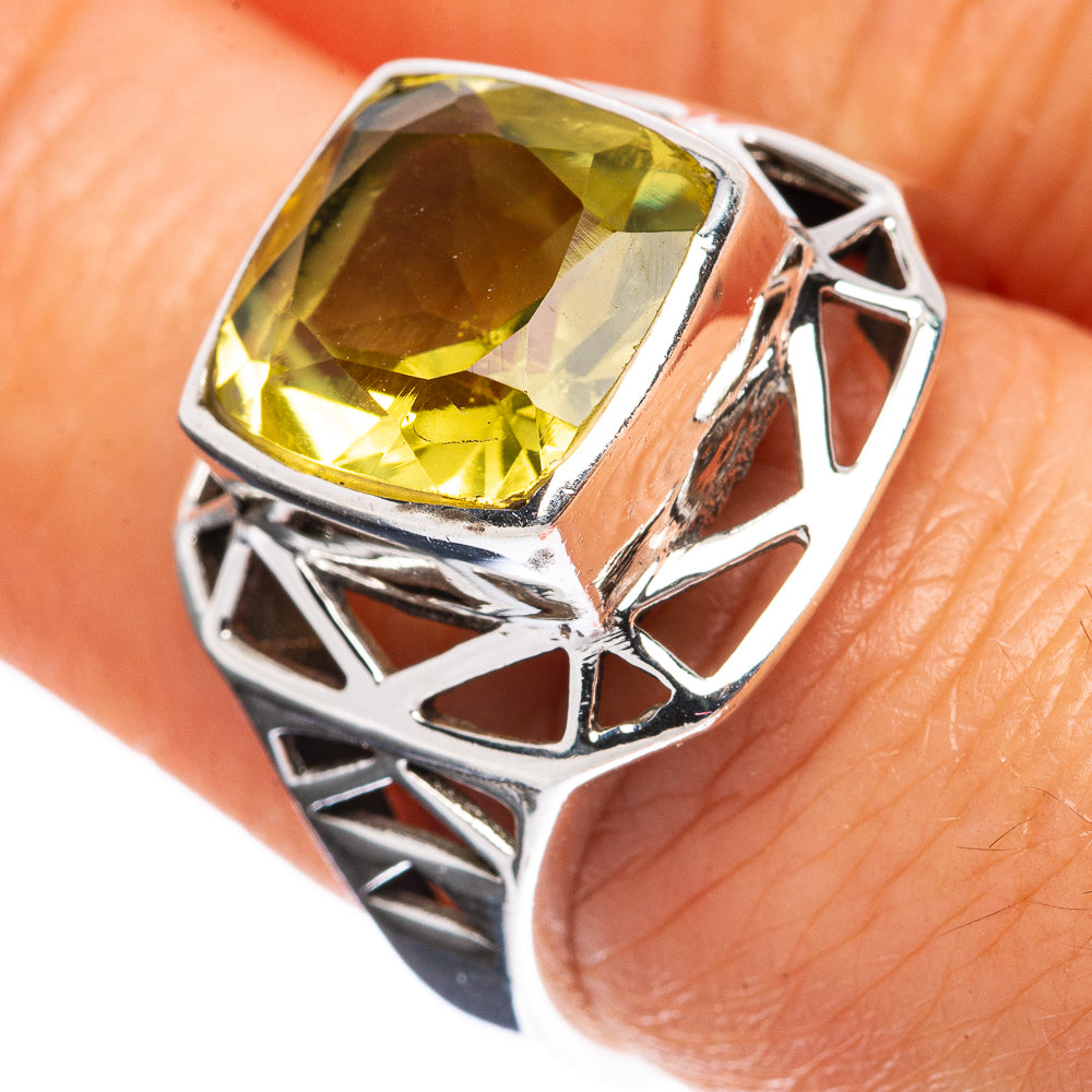 Faceted Citrine Ring Size 7.75 (925 Sterling Silver) R3241
