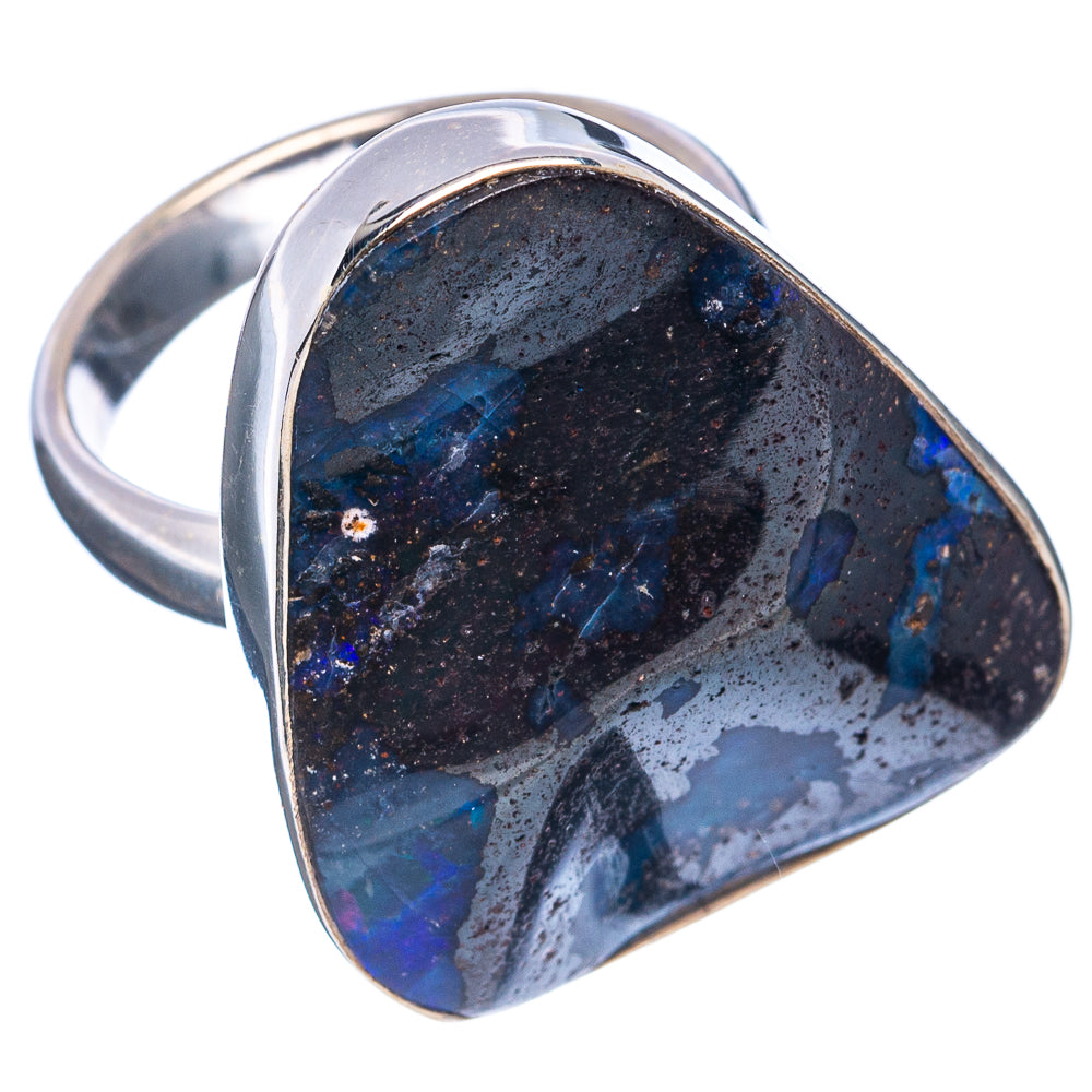 Premium Rare Boulder Opal Ring Size 6.75 (.925 Sterling Silver)