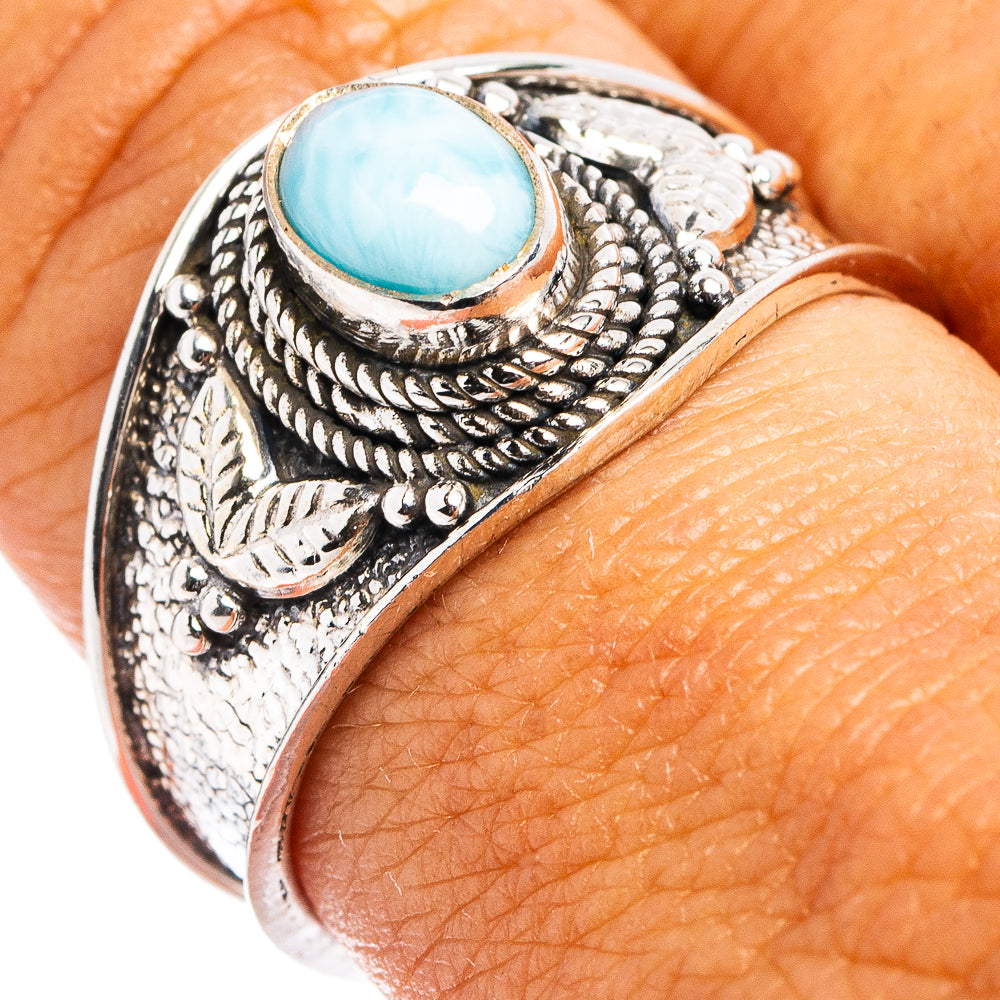 Rare Larimar Cocktail Ring Size 8.75 (.925 Sterling Silver)