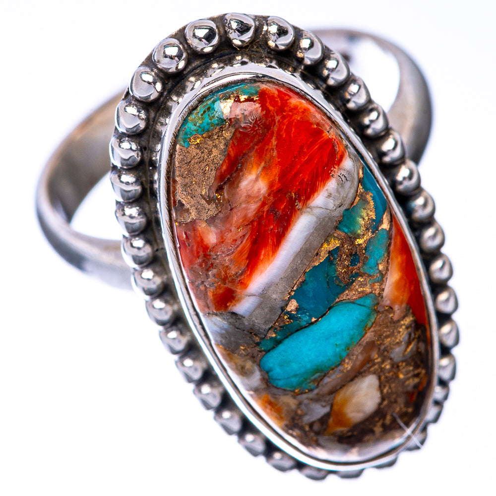 Spiny Oyster Turquoise Ring Size 6.75 (925 Sterling Silver) R145109