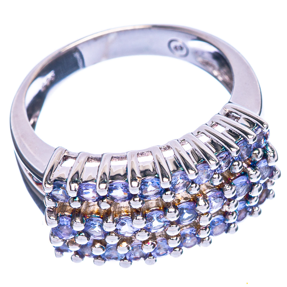 Rare Faceted Tanzanite Ring Size 7.5 (925 Sterling Silver) R1305
