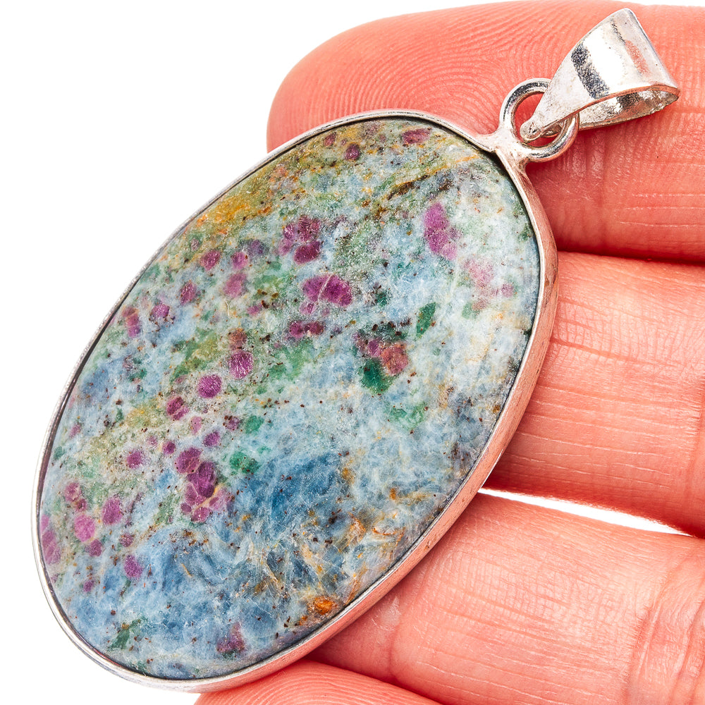 Ruby In Kyanite Pendant 2 1/8" (Silver Plated)