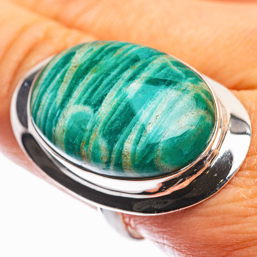 Large Amazonite Ring Size 10.25 (925 Sterling Silver) R142361