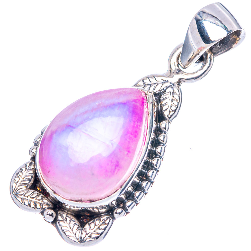 Pink Moonstone Pendant 1 1/4" (925 Sterling Silver) P42503