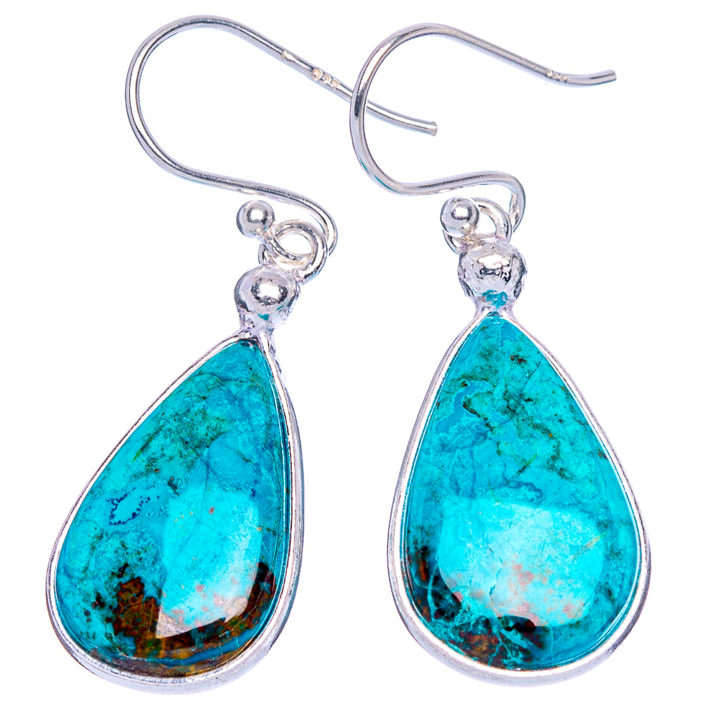 Shattuckite Earrings 1 3/8" (925 Sterling Silver) E1131