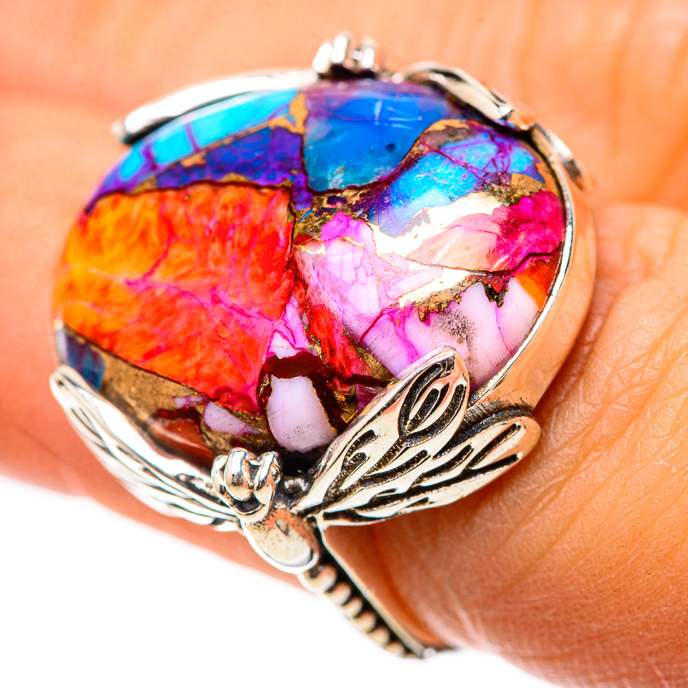 Kingman Pink Dahlia Turquoise 925 Sterling Silver Ring Size 6 (925 Sterling Silver) RING139325