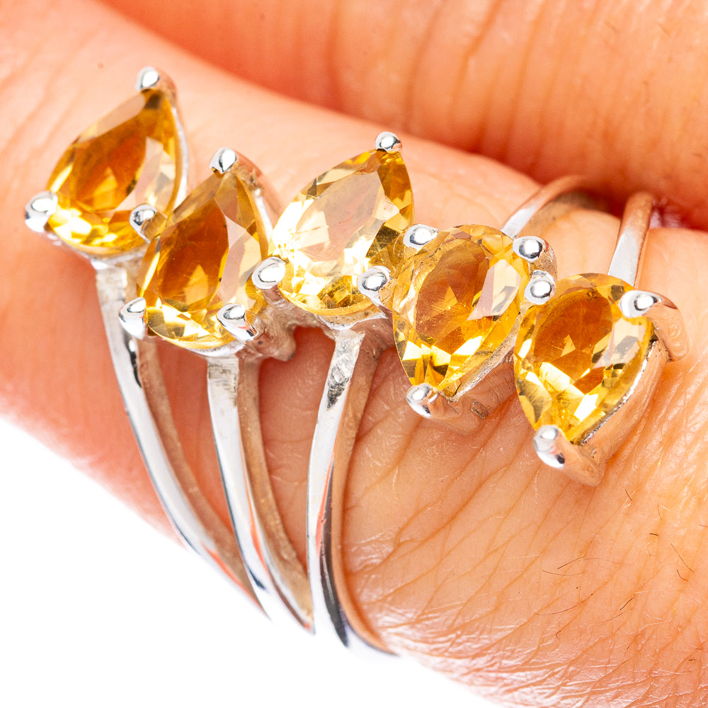 Faceted Citrine Ring Size 7.75 (925 Sterling Silver) R3109